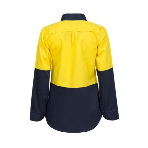 Picture of WorkCraft, Womens, Shirt, Long Sleeve, Lightweight, Hi Vis, Two Tone, Vented, Cotton Drill